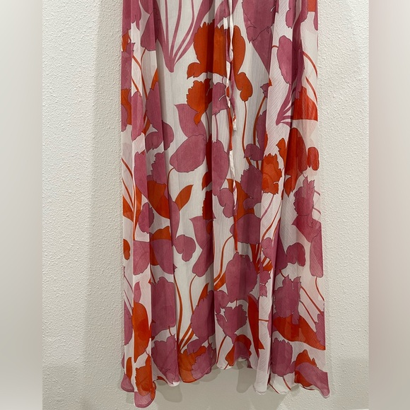 Mango Luzia Maxi Dress Pink and Red Floral Maxi Dress Size 2 - Picture 7 of 9